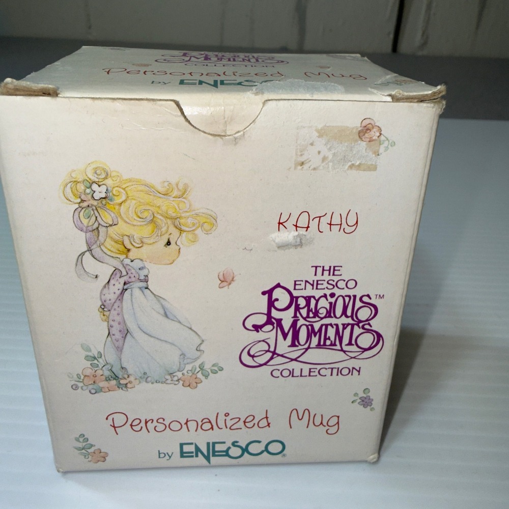 Vintage 1990 Enesco Precious Moments Kathy Personalized Coffee Mug with‎ Box